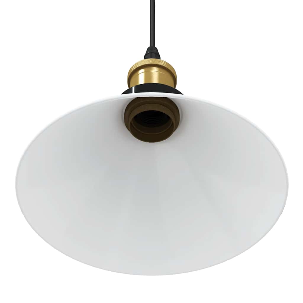 Pendellampe høydejusterbar E27 glans hvit Ø 22 cm metall