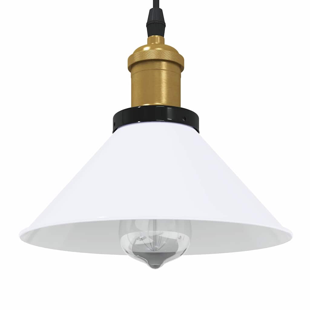 Pendellampe høydejusterbar E27 glans hvit Ø 22 cm metall