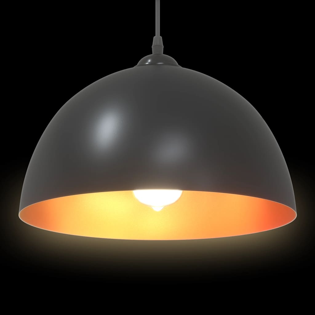 Pendellamper 2 stk høydejusterbar E27 svart Ø 30 cm metall
