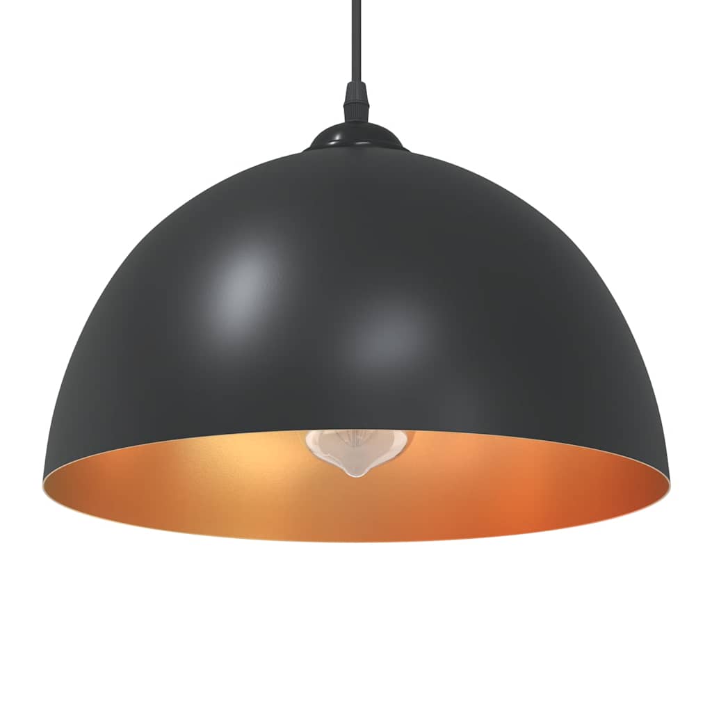 Pendellamper 2 stk høydejusterbar E27 svart Ø 30 cm metall