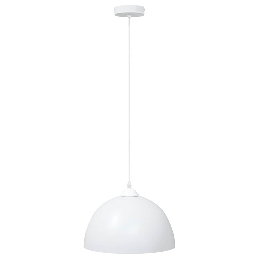 Pendellamper 2 stk høydejusterbar E27 hvit Ø 30 cm metall