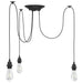 Pendellampe med 3 lampeholdere E27 svart metal