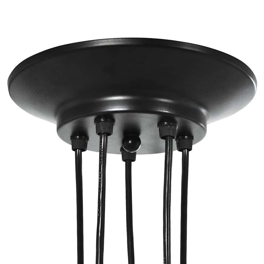 Pendellampe med 5 lampeholdere E27 svart metal