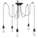 Pendellampe med 5 lampeholdere E27 svart metal