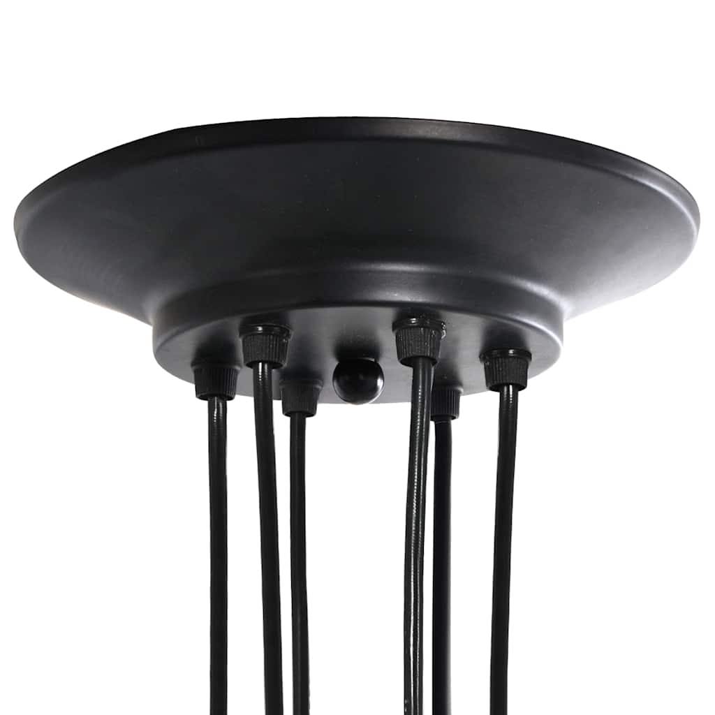 Pendellampe med 6 lampeholdere E27 svart metal