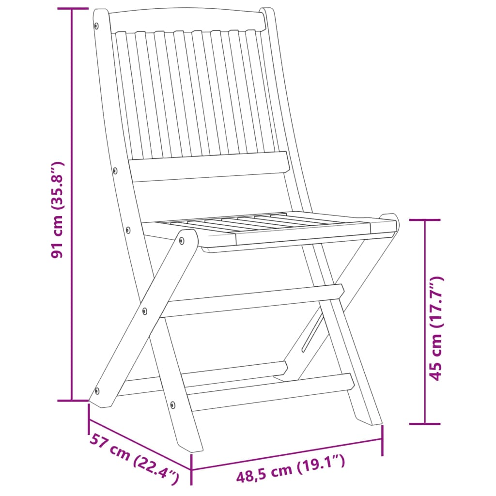 Hagespisegruppe 7 deler 180x90x75 cm heltre akasie