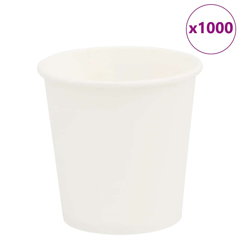 Papir kaffekopper 1000 stk 4oz 100 ml hvit