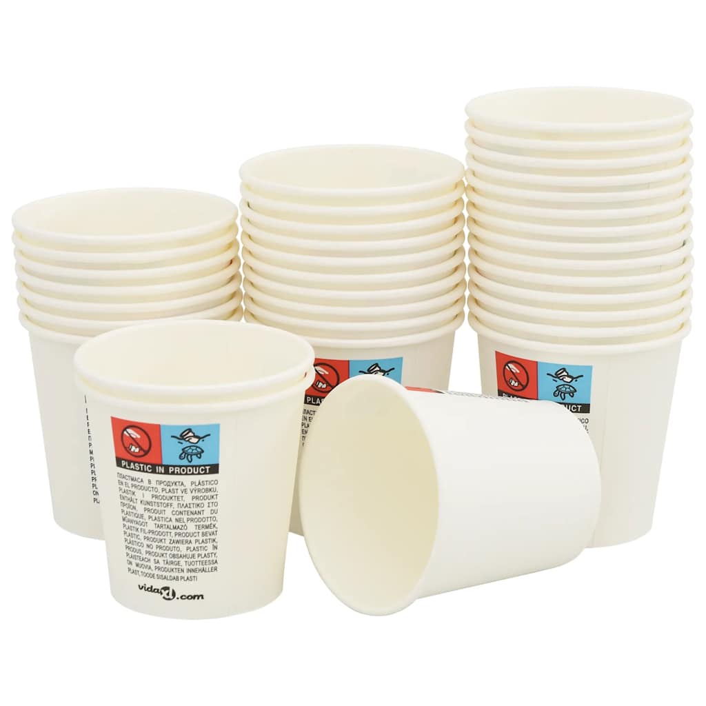 Papir kaffekopper 1000 stk 4oz 100 ml hvit