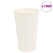 Papir kaffekopper 1000 stk 16oz 400 ml hvit