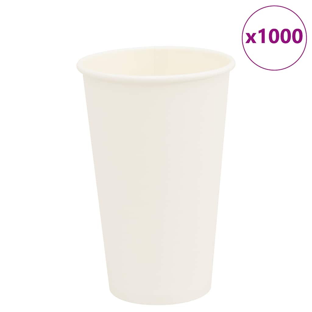Papir kaffekopper 1000 stk 16oz 400 ml hvit