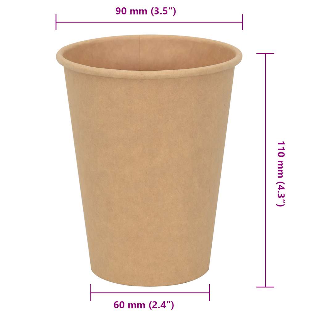 Papir kaffekopper 1000 stk 12oz 300 ml brun