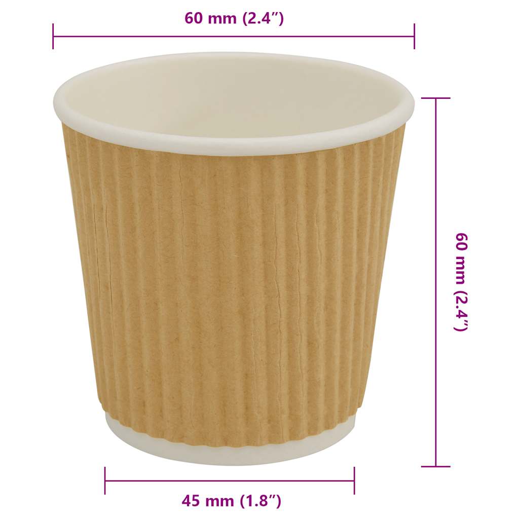 Papir kaffekopper 1000 stk 4oz 100 ml brun