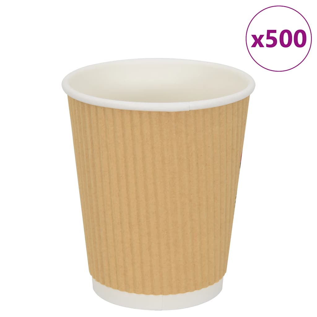 Papir kaffekopper 500 stk 8oz 200 ml brun vidaXL
