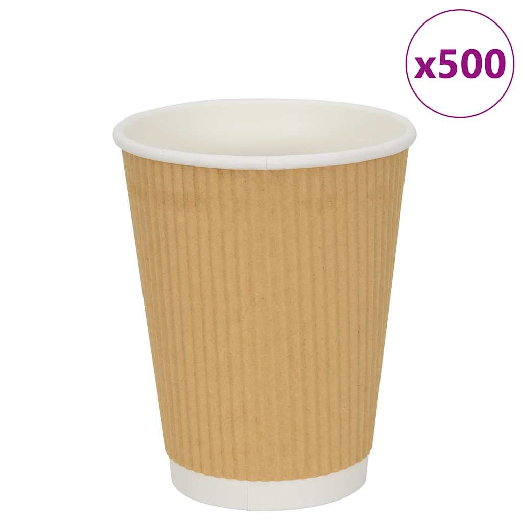 Papir kaffekopper 500 stk 12oz 300 ml brun vidaXL