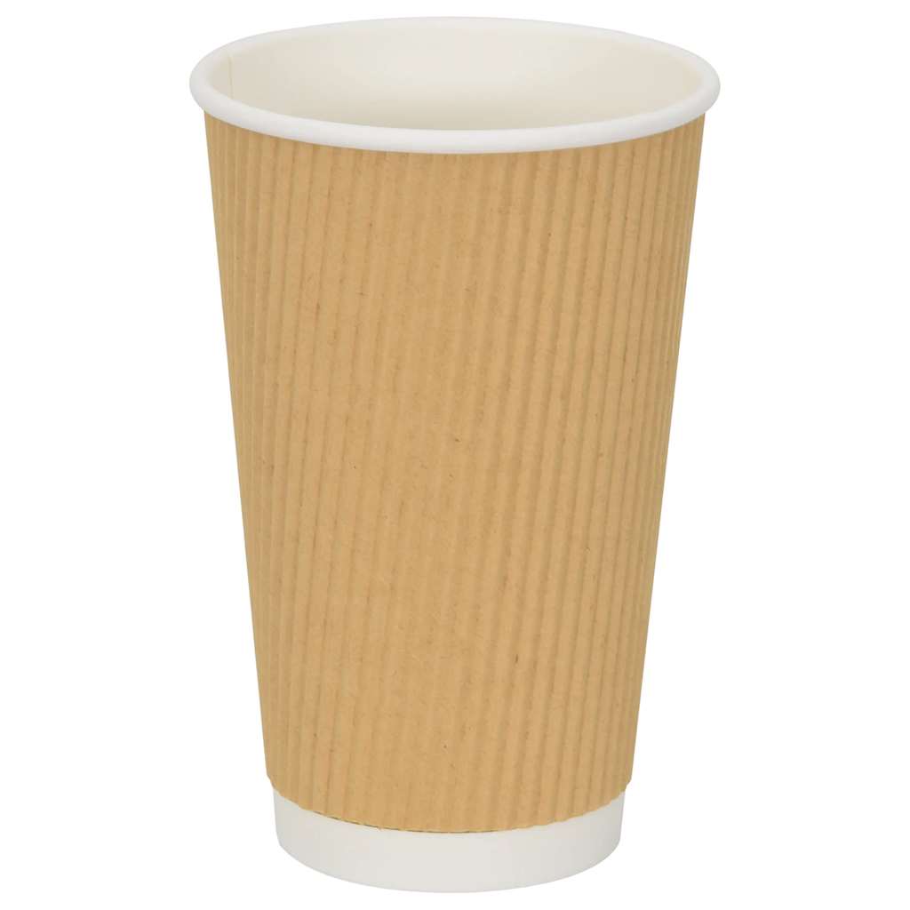 Papir kaffekopper 500 stk 16oz 400 ml brun