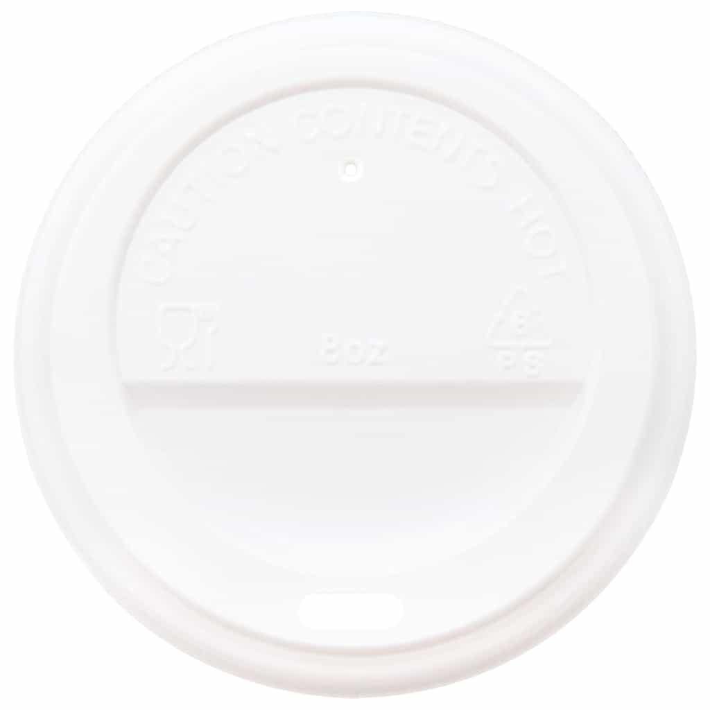 Papir kaffekopp lokk Ø80 mm 8oz 1000 stk hvit plast vidaXL