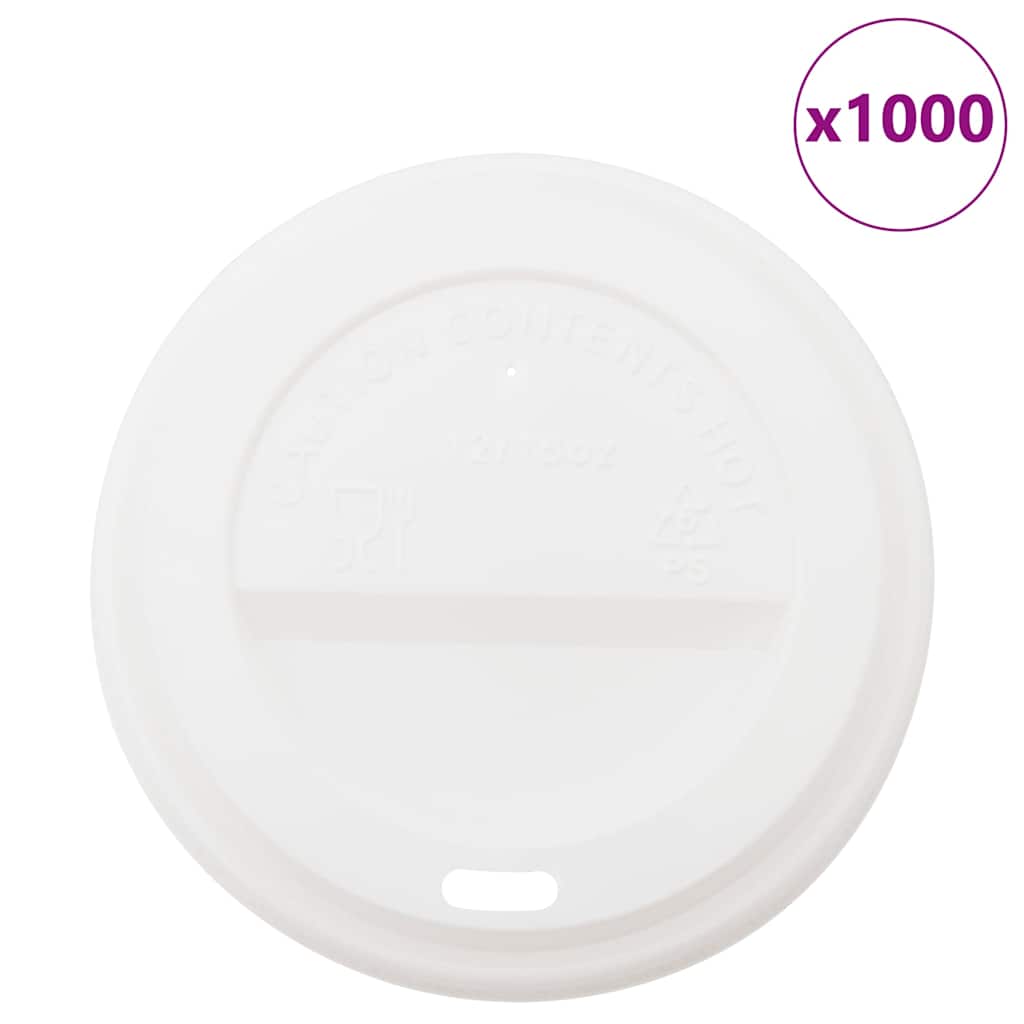 Papir kaffekopp lokk Ø90 mm 12oz og 16oz 1000 stk hvit plast