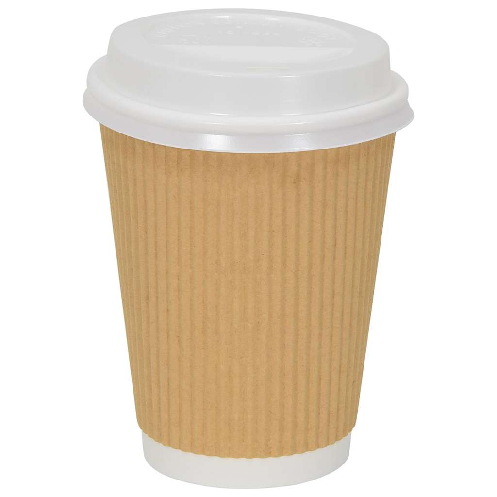 Papir kaffekopp lokk Ø90 mm 12oz og 16oz 1000 stk hvit plast