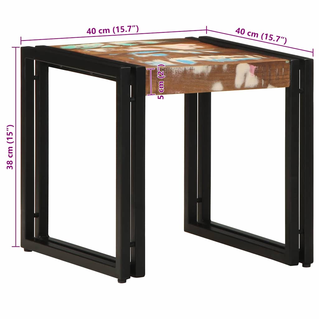 Kaffebord Flerfarget 40 x 40 x 38 cm Massiv Reclaim Tre