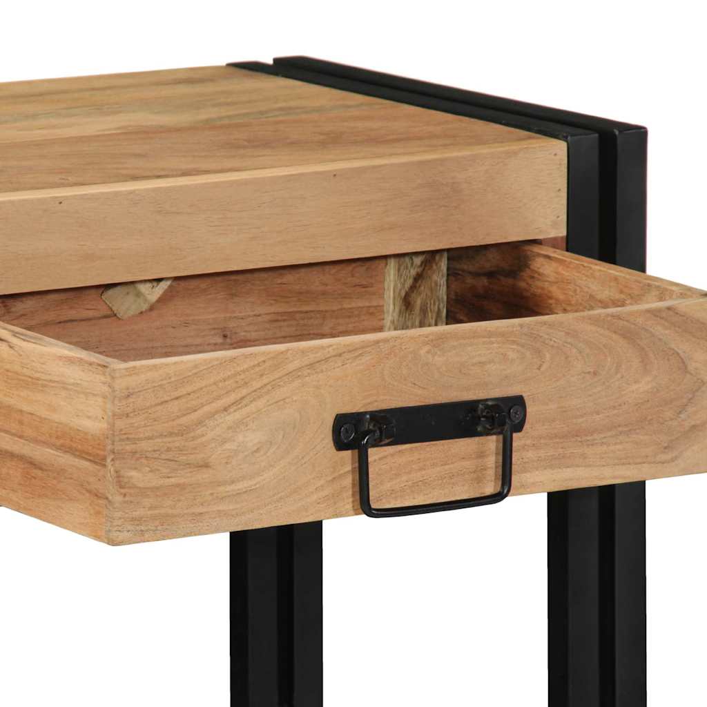 Konsollbord med skuff Brun 90 x 33 x 75 cm Solid akasietre