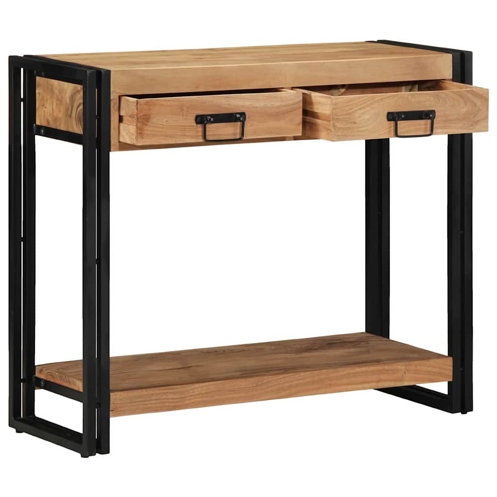 Konsollbord med skuff Brun 90 x 33 x 75 cm Solid akasietre
