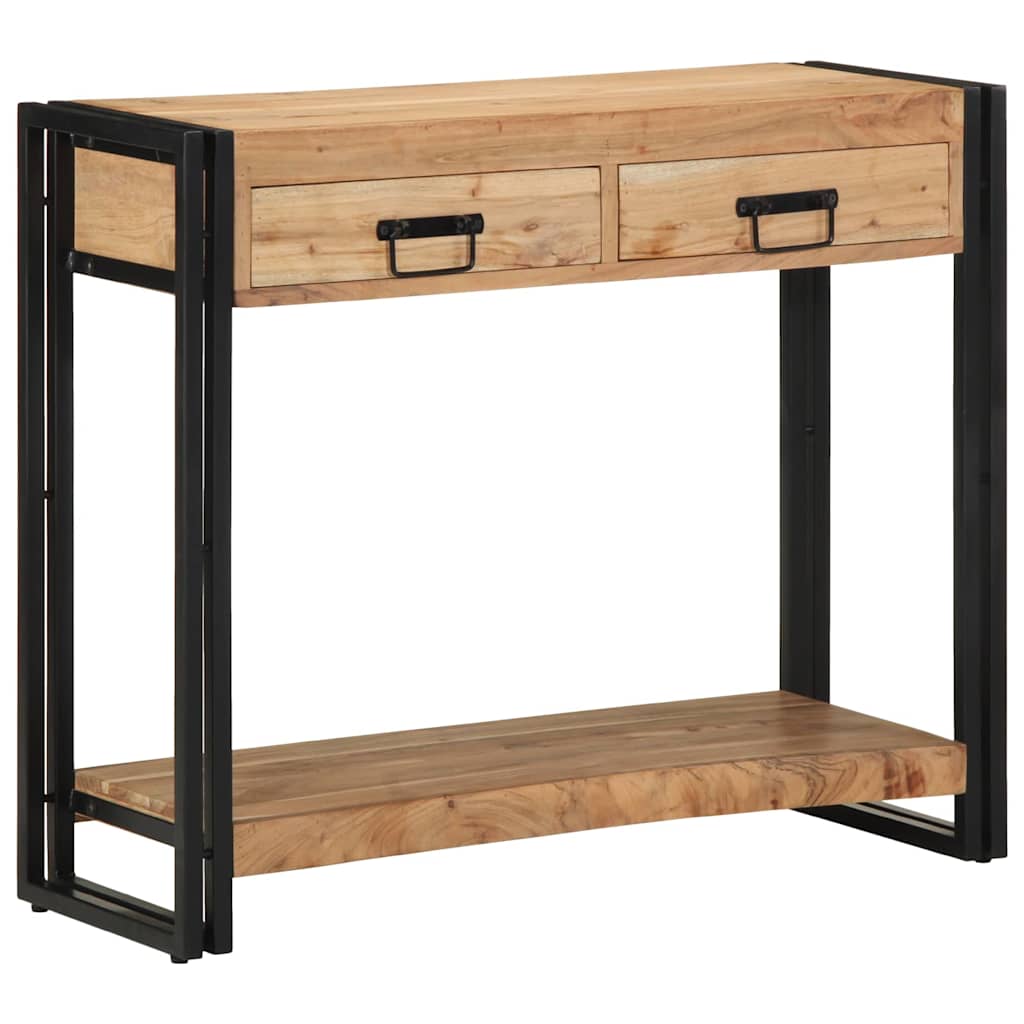 Konsollbord med skuff Brun 90 x 33 x 75 cm Solid akasietre