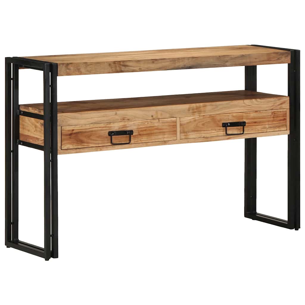 Konsollbord med skuff Brun 120 x 33 x 75 cm Solid akasietre