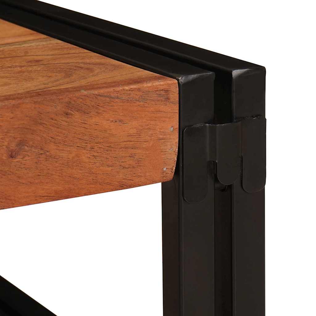 Badehylle med hylle 120 x 50 x 23 cm Massivt mangotre og jern