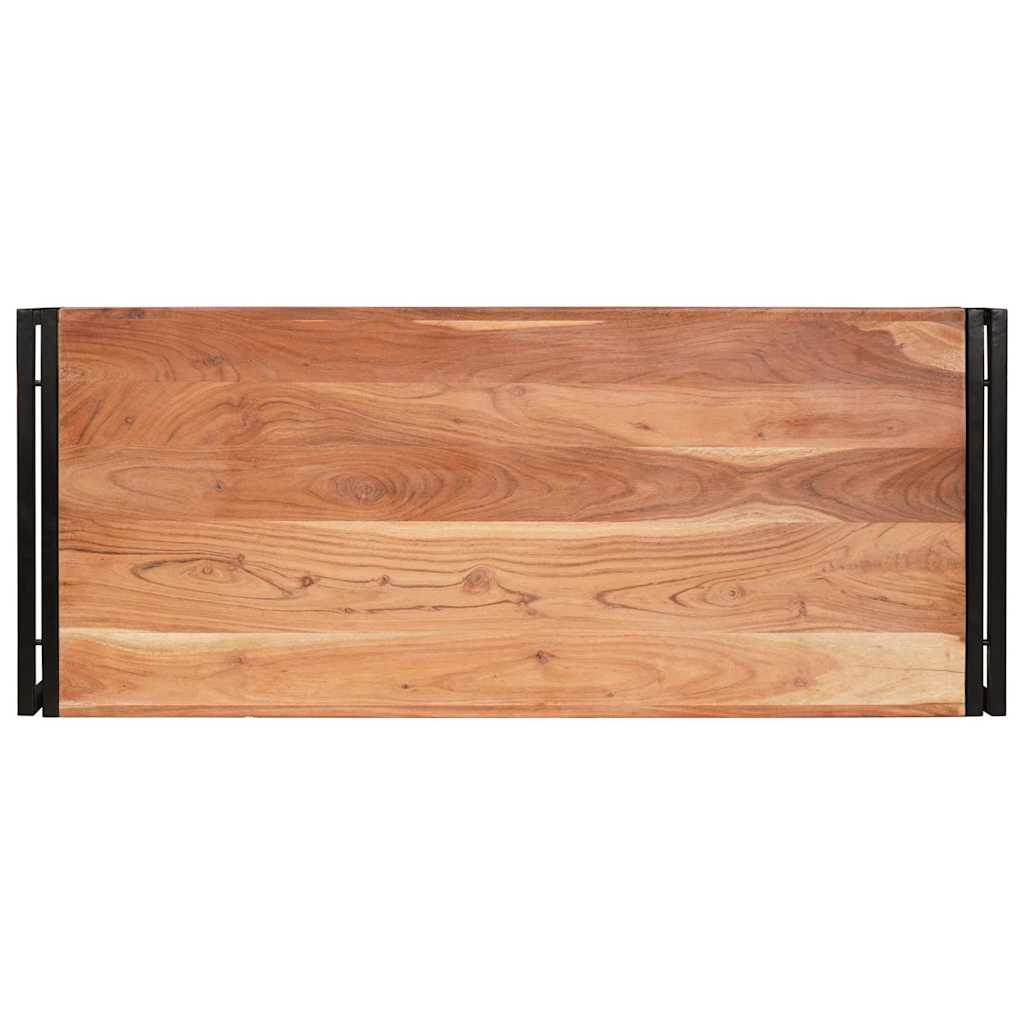 Badehylle med hylle 120 x 50 x 23 cm Massivt mangotre og jern