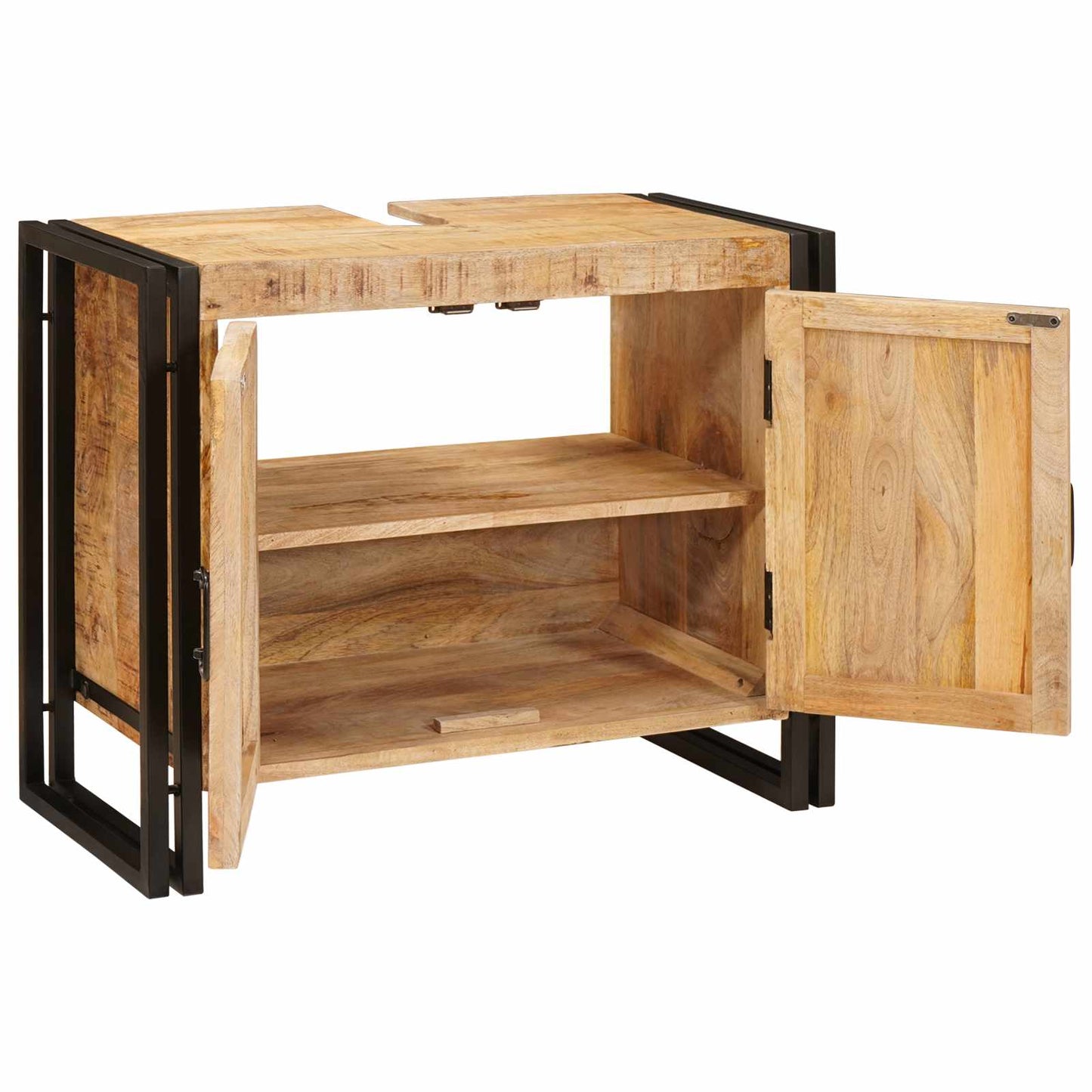 Vaskeskap med hylle Brun 71 x 33 x 58 cm Massiv mango tre