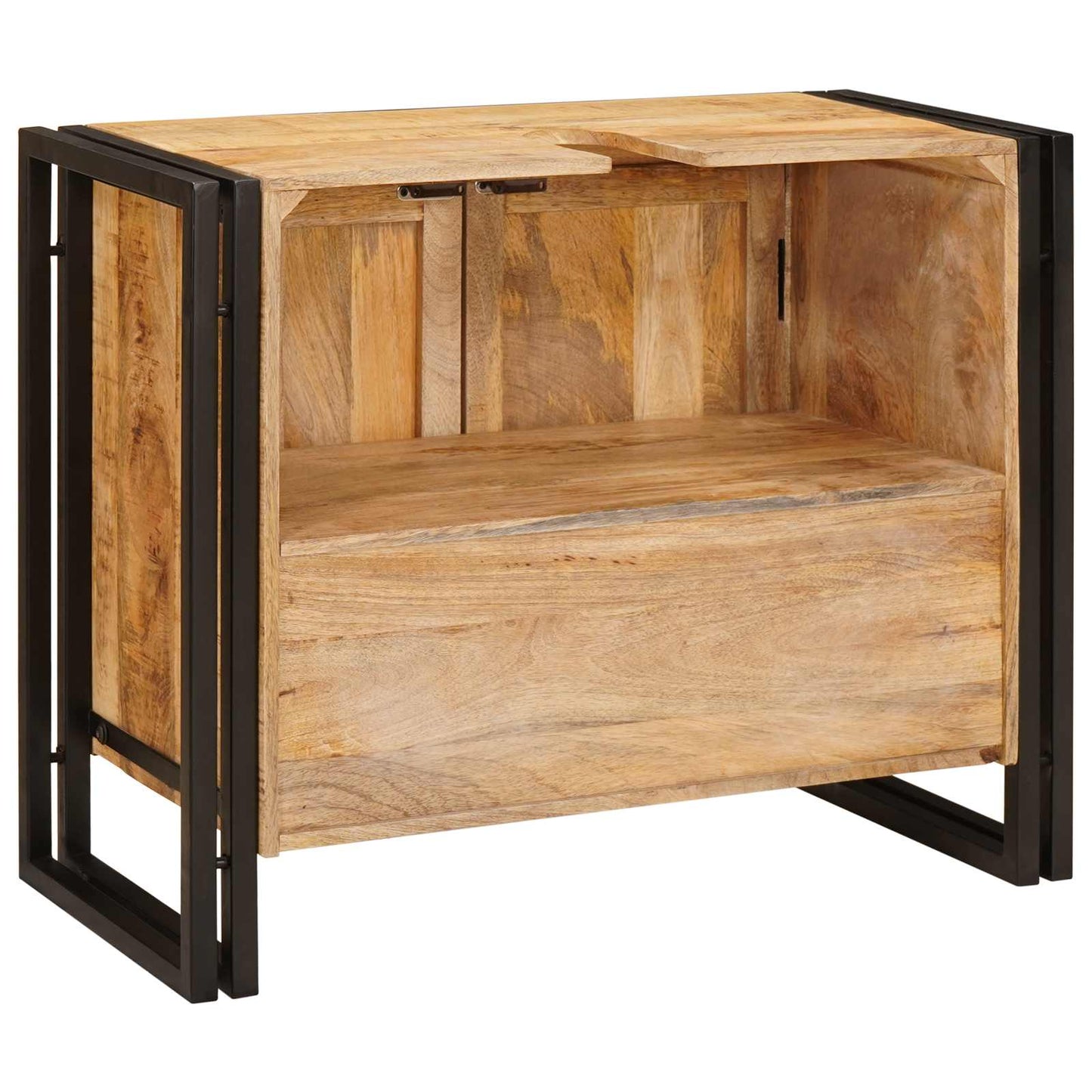 Vaskeskap med hylle Brun 71 x 33 x 58 cm Massiv mango tre