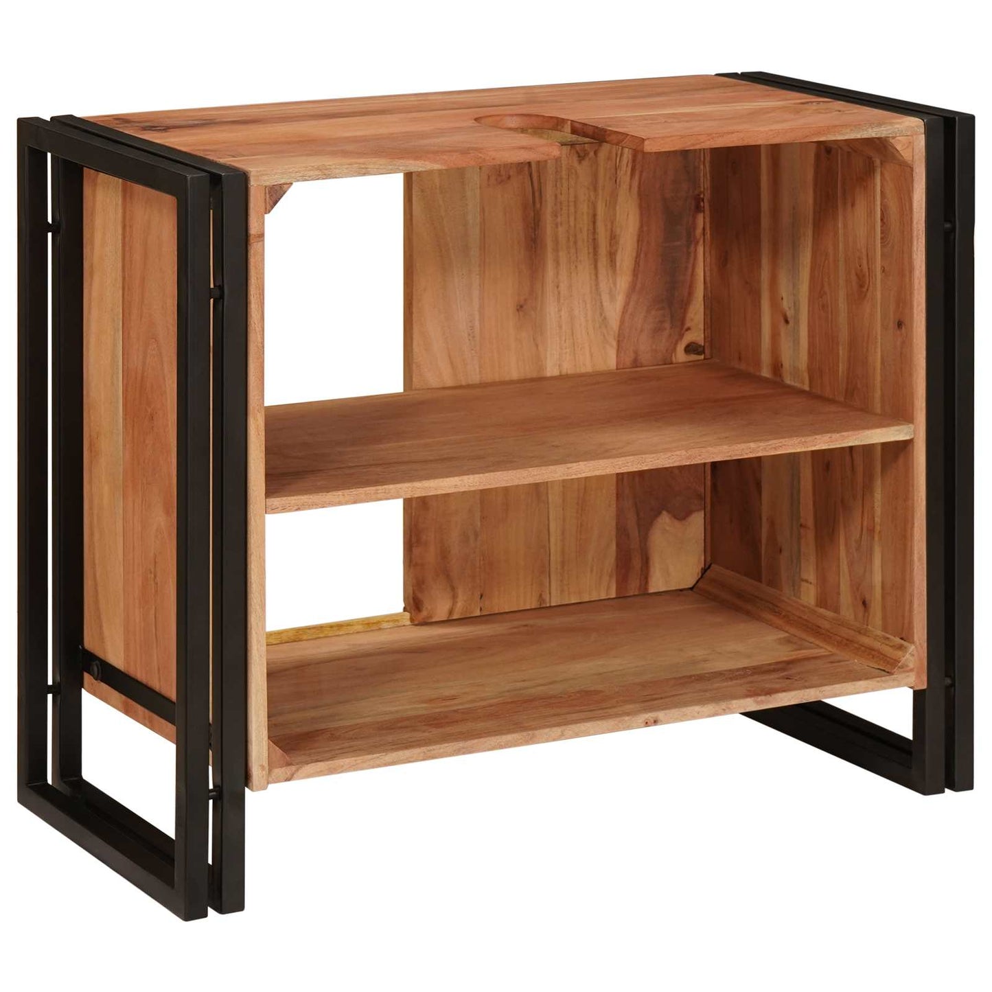 Vaskeskap med hylle Brun 71 x 33 x 58 cm Solid akasietre