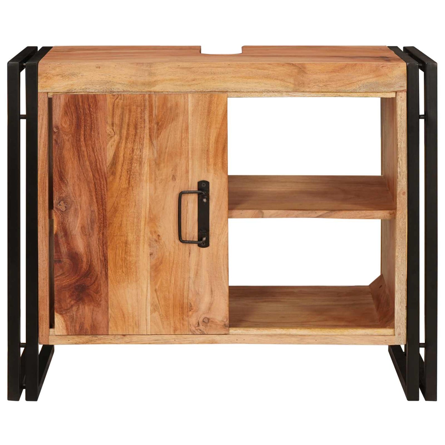 Vaskeskap med hylle Brun 71 x 33 x 58 cm Solid akasietre