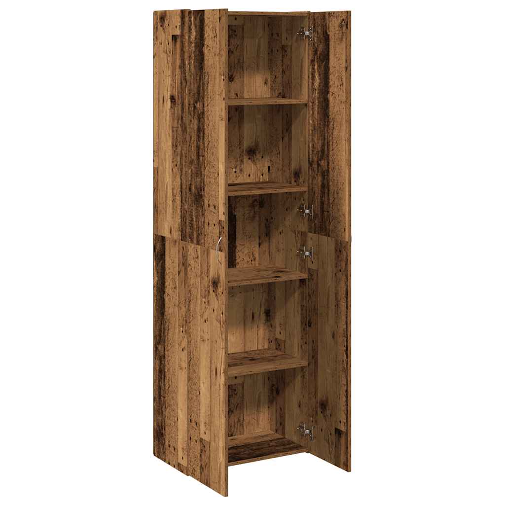 Highboard gammelt tre 60x32x190 cm konstruert tre