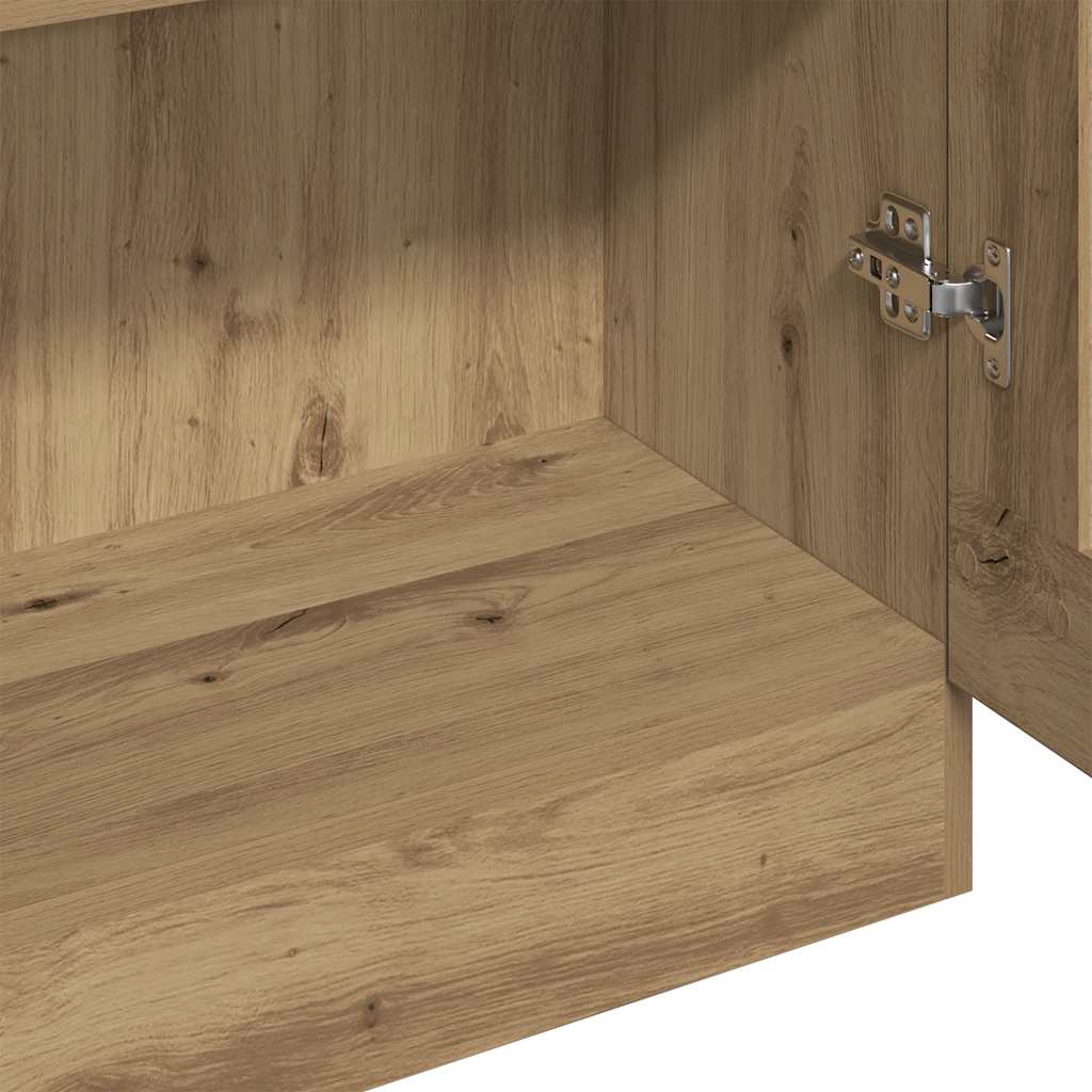 Highboard artisan eik 82,5x30,5x185 cm konstruert tre