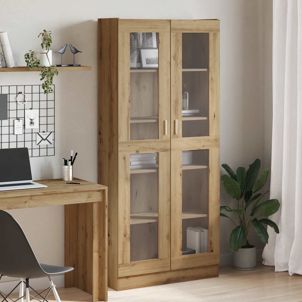 Highboard artisan eik 82,5x30,5x185 cm konstruert tre