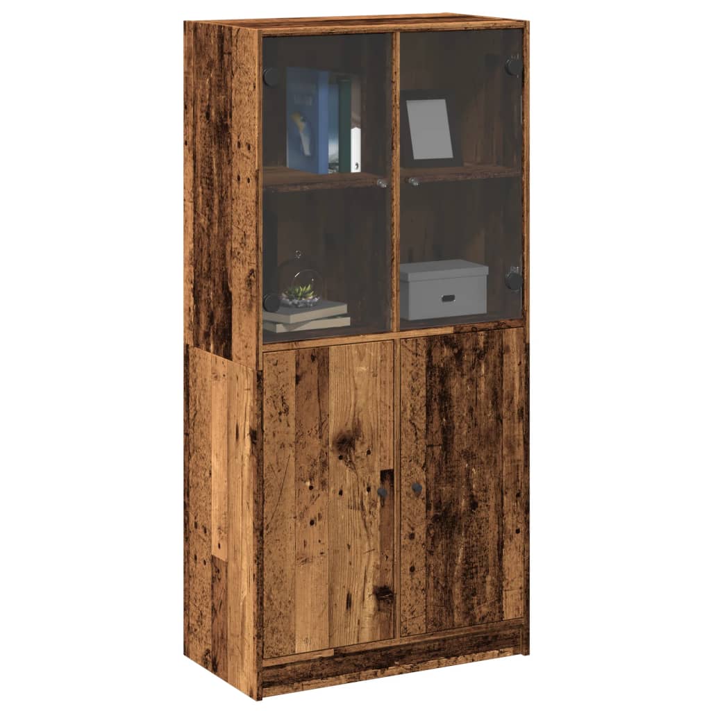 Highboard med dører gammelt tre 68x37x142 cm konstruert tre vidaXL