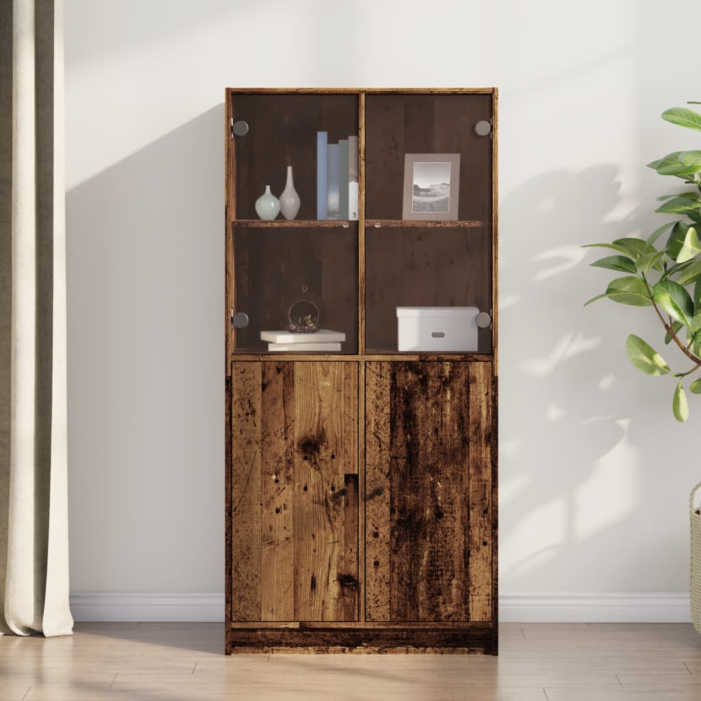 Highboard med dører gammelt tre 68x37x142 cm konstruert tre vidaXL