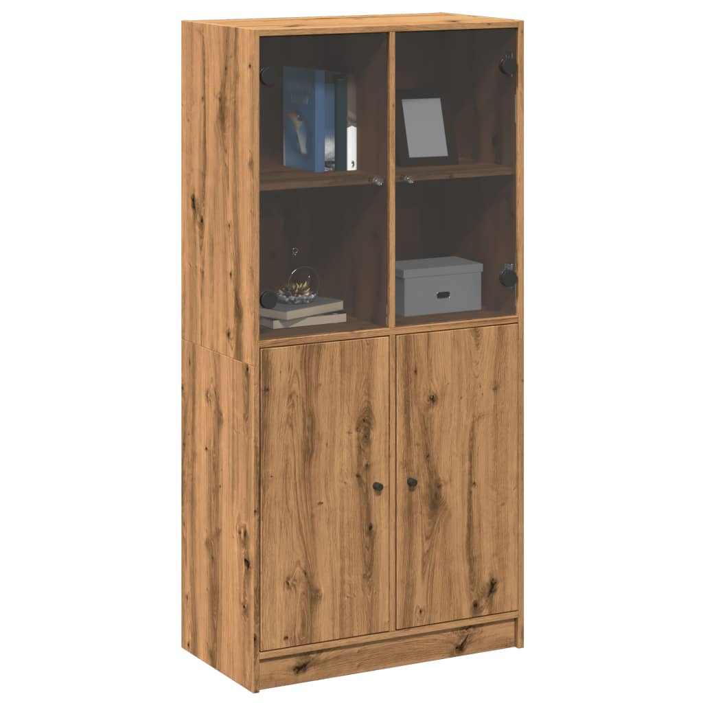 Highboard med dører artisan eik 68x37x142 cm konstruert tre