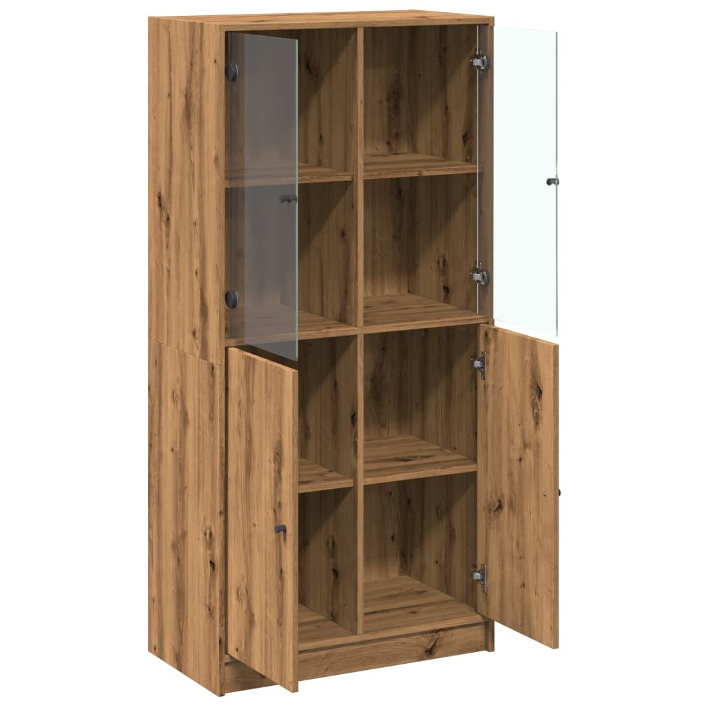 Highboard med dører artisan eik 68x37x142 cm konstruert tre