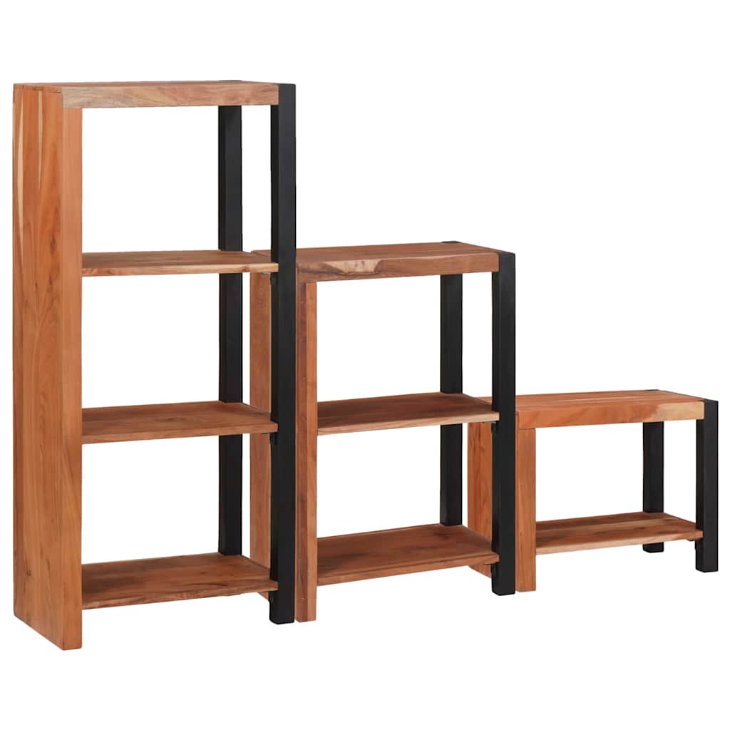 Bokhylle 3 pcs Brun 50 x 30 x 110 cm Solid akasietre