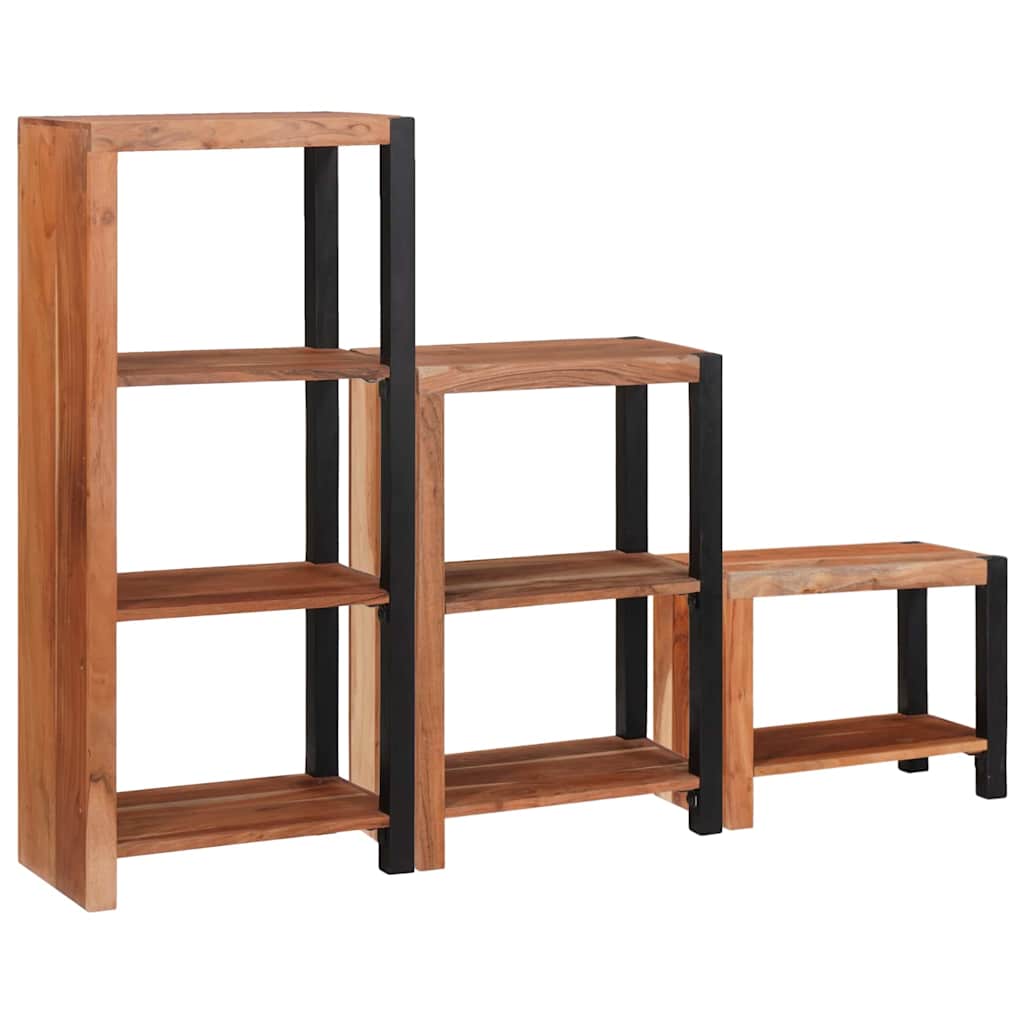 Bokhylle 3 pcs Brun 50 x 30 x 110 cm Solid akasietre