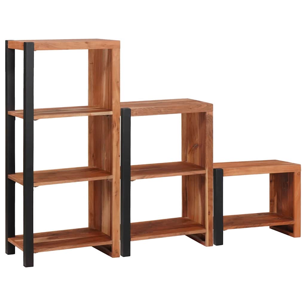 Bokhylle 3 pcs Brun 50 x 30 x 110 cm Solid akasietre
