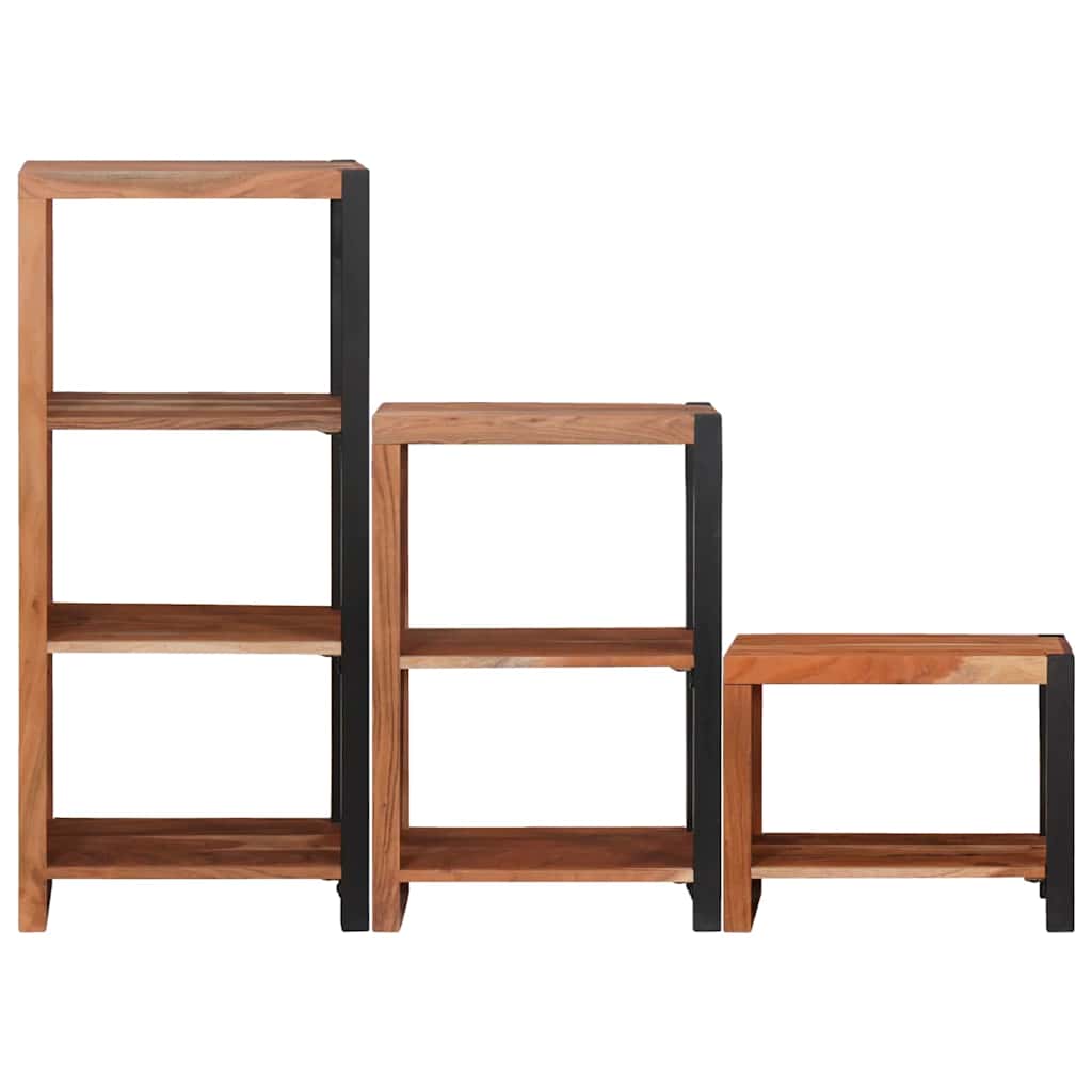 Bokhylle 3 pcs Brun 50 x 30 x 110 cm Solid akasietre