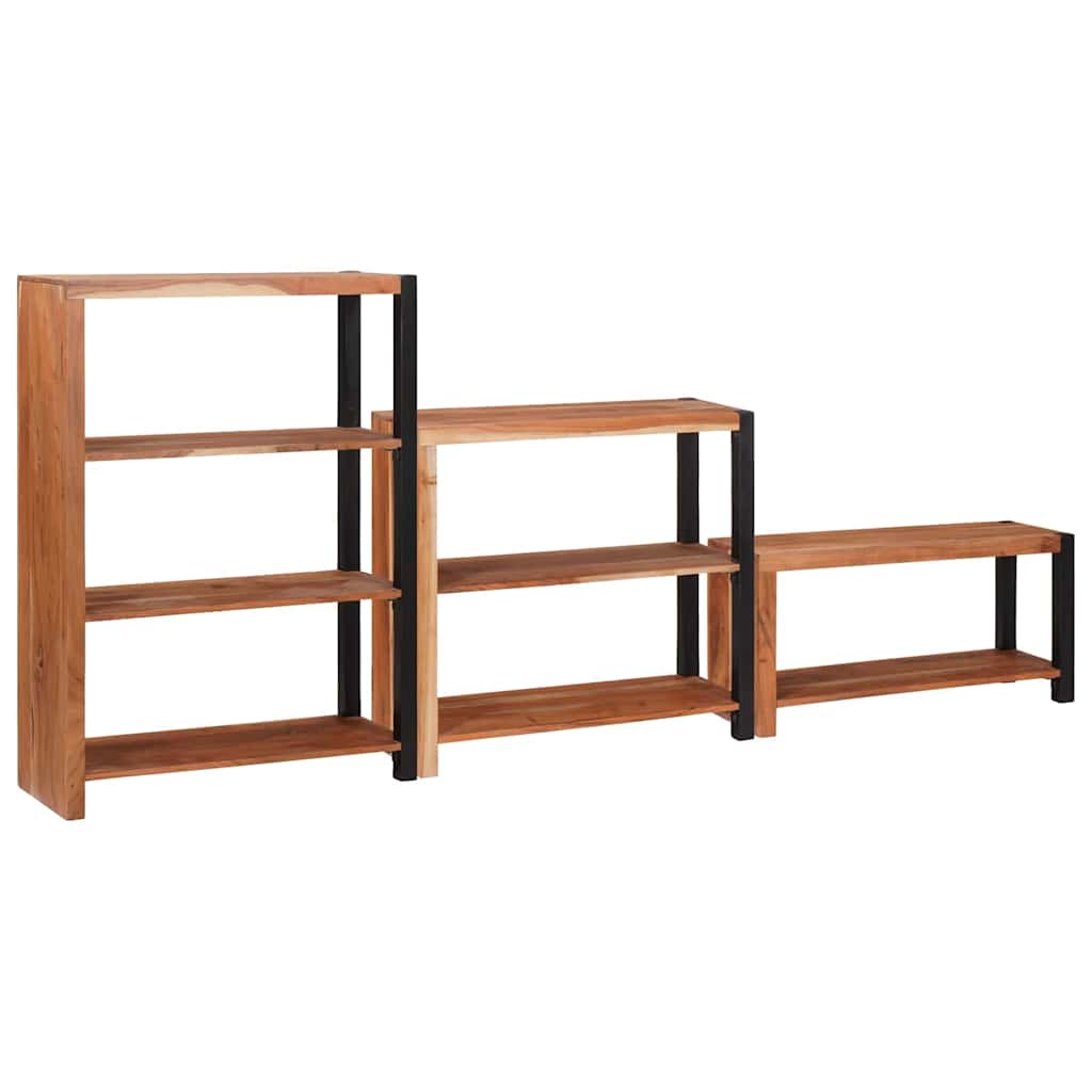 Bokhylle 3 pcs Brun 80 x 30 x 110 cm Solid akasietre