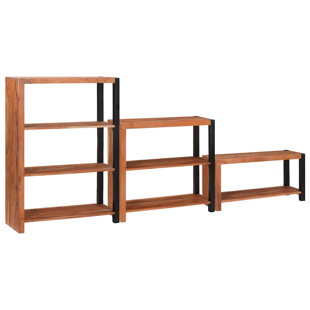 Bokhylle 3 pcs Brun 80 x 30 x 110 cm Solid akasietre