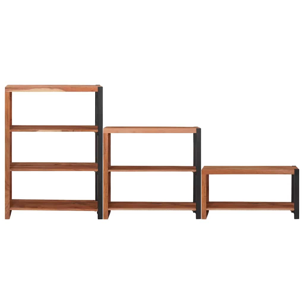 Bokhylle 3 pcs Brun 80 x 30 x 110 cm Solid akasietre