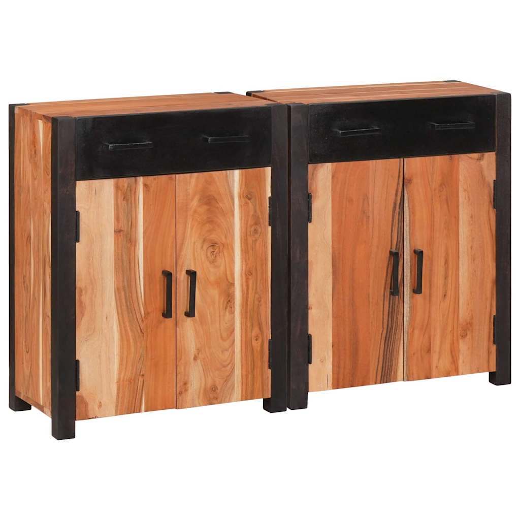 Serviesskap 2 pcs Brun 110 x 30 x 75 cm Solid akasietre
