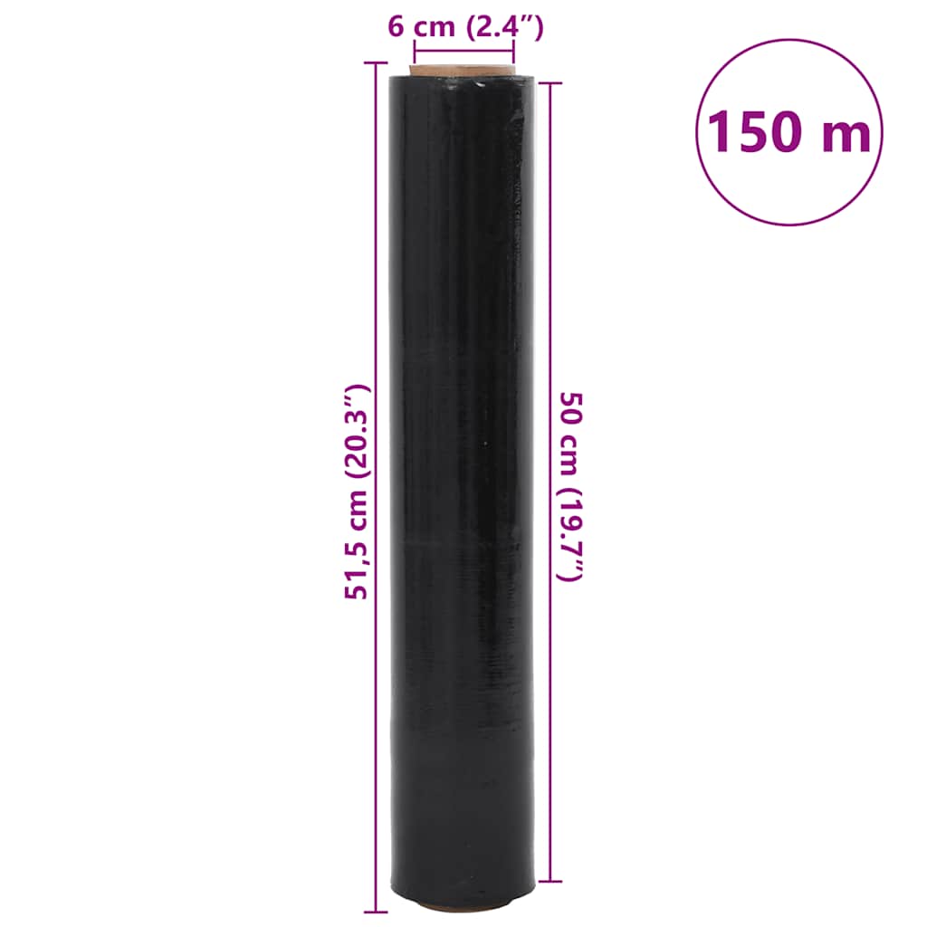 Strekkfilm 2 stk svart 17 μm 50 cm x 150 m