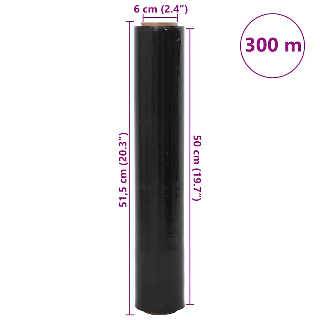 Strekkfilm 2 stk svart 20 μm 50 cm x 300 m